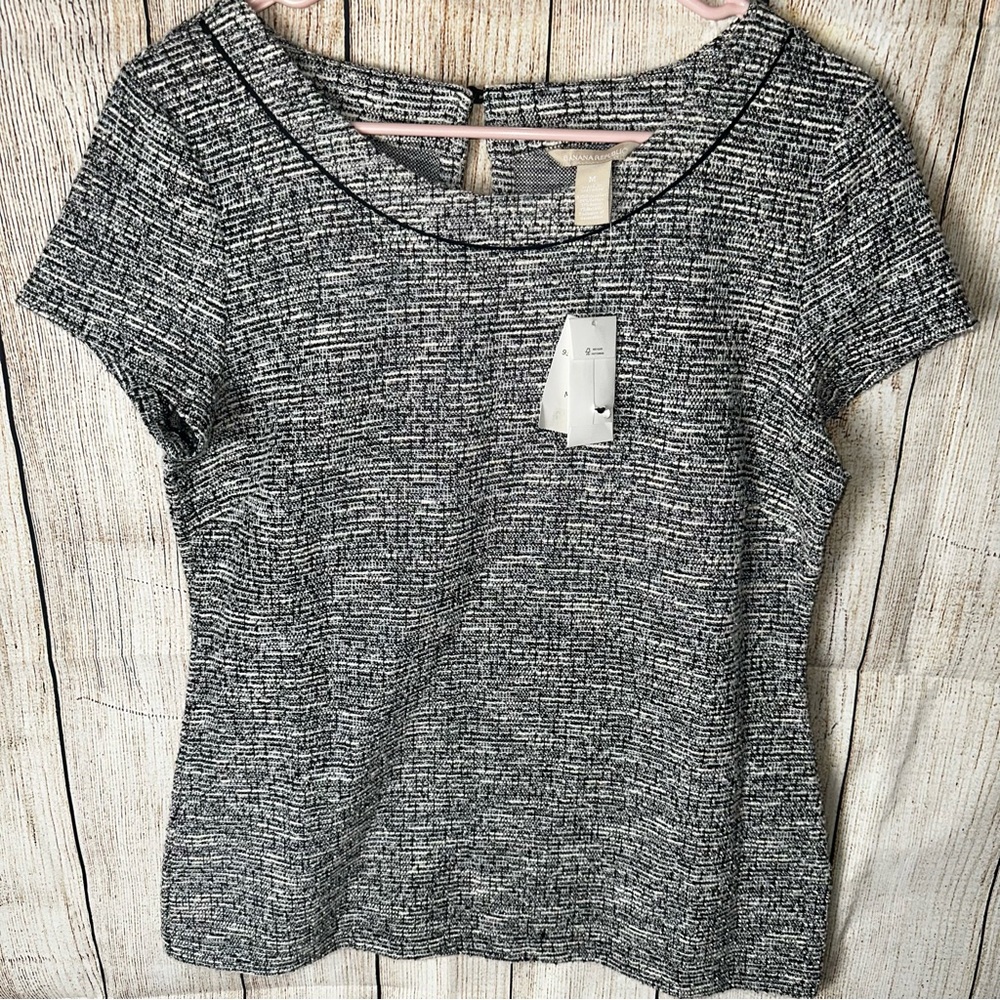 Banana Republic Black and White Short Sleeve Top